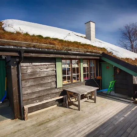 A Cozy, Rustic Retreat With Fireplace And Terrace In Beitostolen